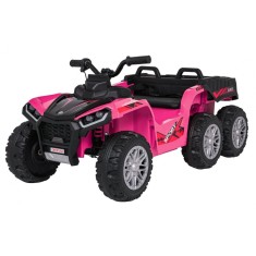 ATV electric pentru copii 2-6 ani, Kinderauto FarmQuad 6x6, 180W, 12V 14AH, roti EVA, culoare roz