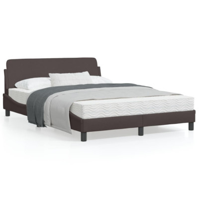 vidaXL Cadru de pat cu tăblie, maro &amp;icirc;nchis, 120x200 cm, textil foto
