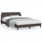 vidaXL Cadru de pat cu tăblie, maro &icirc;nchis, 120x200 cm, textil