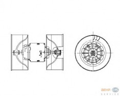 Motor ventilator habitaclu Bmw Seria 3 (e36) 316 i 318 is tds 320 323 2.5 325 td 328 HELLA - 8EW 009 100-531 foto