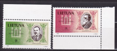 LITUANIA 1993 PERSONALITATI MNH foto