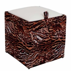 TABURET BOX - PRINT - CORP BLANA TIGRU/CAPAC IMITATIE PIELE DIVERSE CULORI - Portocaliu 21895 foto