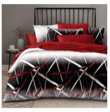 Cumpara ieftin Lenjerie pat dublu,bumbac finet,6 piese,cearceaf cu elastic 180x200cm, cearceaf pilota 200x230cm, 2 fete de perna 50x70, 2 fete de perna 70x70-A1129