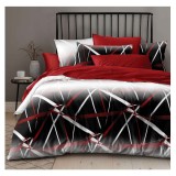 Lenjerie pat dublu,bumbac finet,6 piese,cearceaf cu elastic 180x200cm, cearceaf pilota 200x230cm, 2 fete de perna 50x70, 2 fete de perna 70x70-A1129