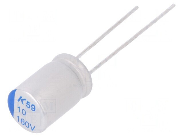 Condensator polimeric 10uF 160VDC THT