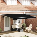 VidaXL Cortina Retractabilă Negru 400 &times; 300 cm Poliester