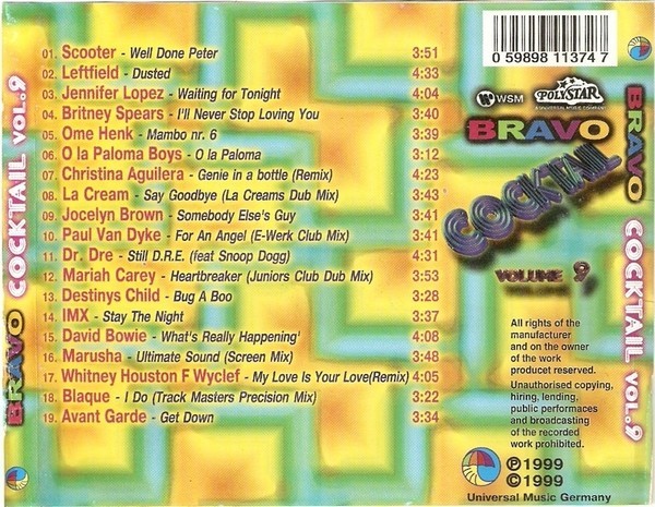 Bravo Cocktail Volume 9, CD