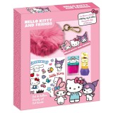 Set cosmetic machiaj si accesorii Hello Kitty &amp; friends cu breloc pompom 4058