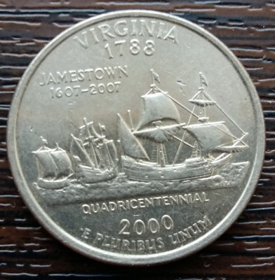 (M2373) MONEDA SUA - QUARTER DOLLAR 2000, LIT. D - VIRGINIA foto