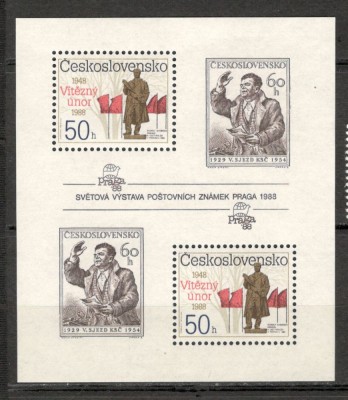 Cehoslovacia.1988 40 ani insurectia din februarie-Bl. XC.583 foto