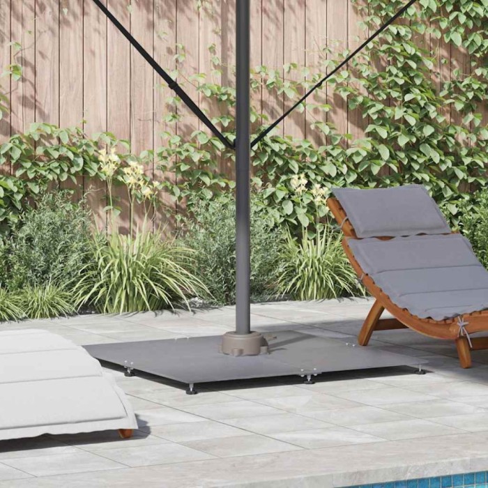 vidaXL Bază pentru umbrelă Aspect lemn gri &icirc;nchis 100 x 100 x 4 cm 3407829