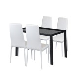 Cumpara ieftin Nicole 4+1 &eacute;tkező garnit&uacute;ra feh&eacute;r