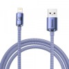 Cablu Date si Incarcare USB-A - Lightning Baseus Crystal Shine Series, 18W, 2m, Mov CAJY000105, Apple