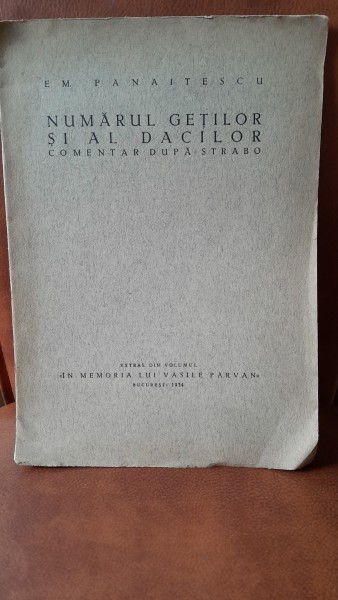 Numarul getilor si al dacilor, comentar dupa Strabo - E.M. Panaitescu