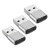 Set 3x Adaptor mini USB tip C la USB, viteza rapida de transfer - Argintiu, Dactylion