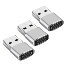 Set 3x Adaptor mini USB tip C la USB, viteza rapida de transfer - Argintiu
