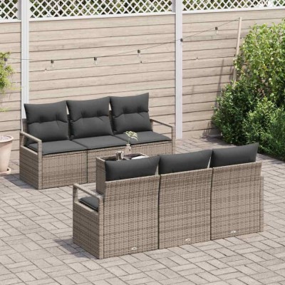 vidaXL Set de canapele pentru grădină 7 pcs Gri 55 x 55 x 37 cm 3346269 foto