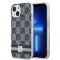 Husa iPhone 15 Plus - DKNY IML Checkered Mono Pattern &amp; Printed Stripes MagSafe (DKHMP15MHCPTSK) - Black