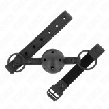 Kink Collar &amp; Gag-Gag cu Bilă Neopren 4.5 cm - Curea Reglabilă