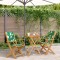 Gossi set mobilier bistro, 3 piese, textil model frunze/lemn masiv