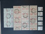 ROMANIA 1918 Lot porto, blocuri de 10-stampilate