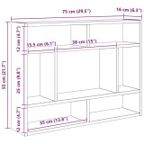 vidaXL Raft de perete, stejar fumuriu, 75x16x55 cm, lemn compozit