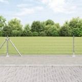 VidaXL Gard din Plasă Sudată cu 7 St&acirc;lpi Flanșați 0.4x10 m Oțel Galvanizat