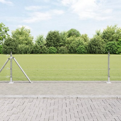 vidaXL Set de St&amp;acirc;lpi pentru Gard Set de 2 Oțel Galvanizat 10 x 0.5 m foto