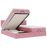 Cumpara ieftin Cadru de pat otoman cu saltele Roz 160x200cm catifea