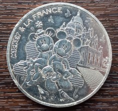 (A1003) MONEDA DIN ARGINT FRANTA - 50 EURO 2018, SERIA MICKEY SI FRANTA - 90 ANI MICKEY MOUSE - MICKEY LA MONTMARTRE, MAI RARA
