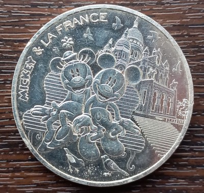 (A1003) MONEDA DIN ARGINT FRANTA - 50 EURO 2018, SERIA MICKEY SI FRANTA - 90 ANI MICKEY MOUSE - MICKEY LA MONTMARTRE, MAI RARA foto