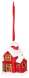Dekor&aacute;cia MagicHome Vianoce, Domček, LED, terakota, z&aacute;vesn&yacute;, 5,5x5x7,2 cm