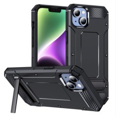 Husa antisoc compatibila apple iphone 14 plus, kickstand, negru foto