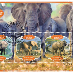 GABON 2020 - Fauna, Elefanti / set complet colita + bloc