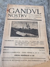 Gandul Nostru Revista Lunara de Arta si Literatura 1924 Anul II Nr. 11-12