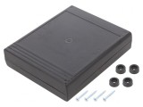 Carcasă desktop ABS neagră 119mm x 143mm x 27mm