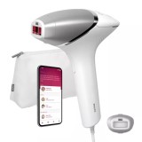 Epilator IPL Philips Lumea 8000 BRI940/00 cu SenseIQ, Cu fir, 450000 impulsuri, Senzor SmartSkin, Control aplicatie, Alb