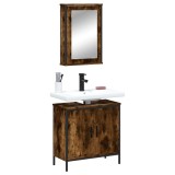 VidaXL Set mobilier de baie, 2 piese, stejar fumuriu, lemn prelucrat