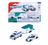 MAJORETTE SET REMORCA DE POLITIE DUBAI DELUXE MERCEDES AMG G63 SI MASINUTA NISSAN GT-R R35