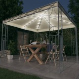 VidaXL Pavilion cu șir de lumini LED, crem, 300x300 cm