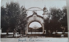 Carte postala, Bucuresti, intrarea in parcul Carol, 1929