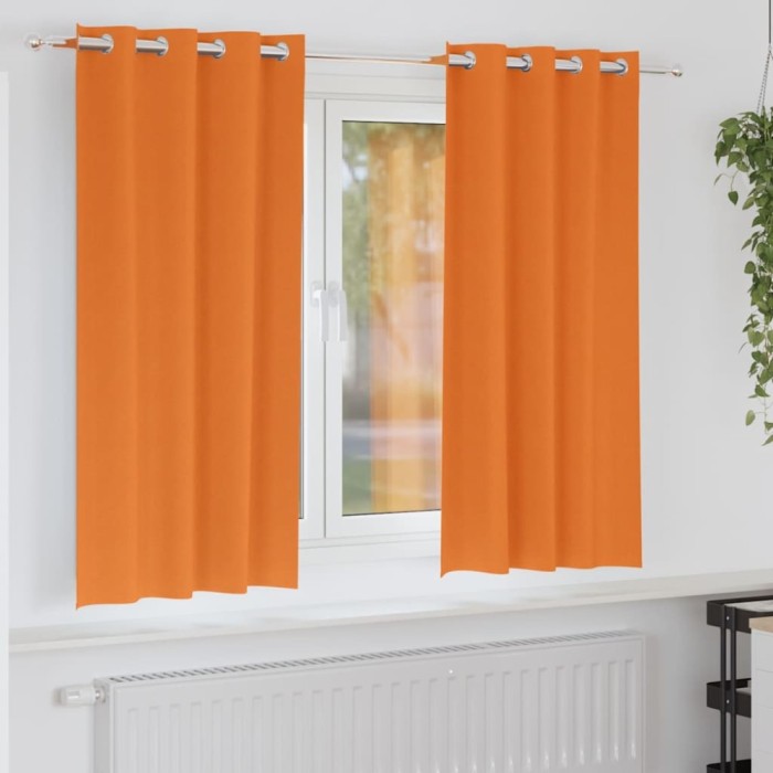 Perdele 2 pcs Portocaliu intens 175 x 140 cm Poliester