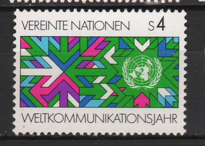 TIMBRE 143j, ONU, VIENA, 1983, ANUL INTERNATIONAL AL COMUNICATIILOR.
