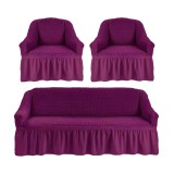 Cumpara ieftin Huse Elastice si Creponate, Canapea 3 Persoane + 2 Fotolii, Mov - HEP36