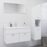 Cumpara ieftin Set mobilier de baie, alb, lemn prelucrat