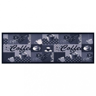 vidaXL Covoraș de bucătărie lavabil, albastru, 60x300 cm, model cafea foto