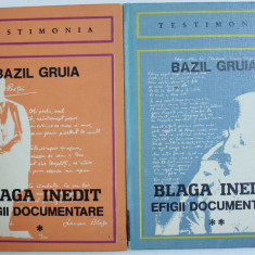 BLAGA INEDIT - EFIGII DOCUMENTARE de BAZIL GRUIA , VOL. I - II , 1981