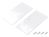 Obturator Alb pentru Profil LED, Set 2 Bucăți, 33.4x67.5x2mm, Oțel