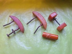 H117-Set manere bachelita: 2 buc: 7,5/ 1,8/ 1,3 cm, al 3 lea fiecare patrat de 4 cm+ alte 2 bucati.