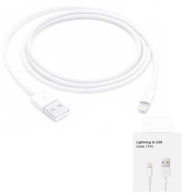 Cablu de Date USB-A la Lightning, 1m - Apple A1480 (MXLY2ZM/A) - White (Blister Packing) foto